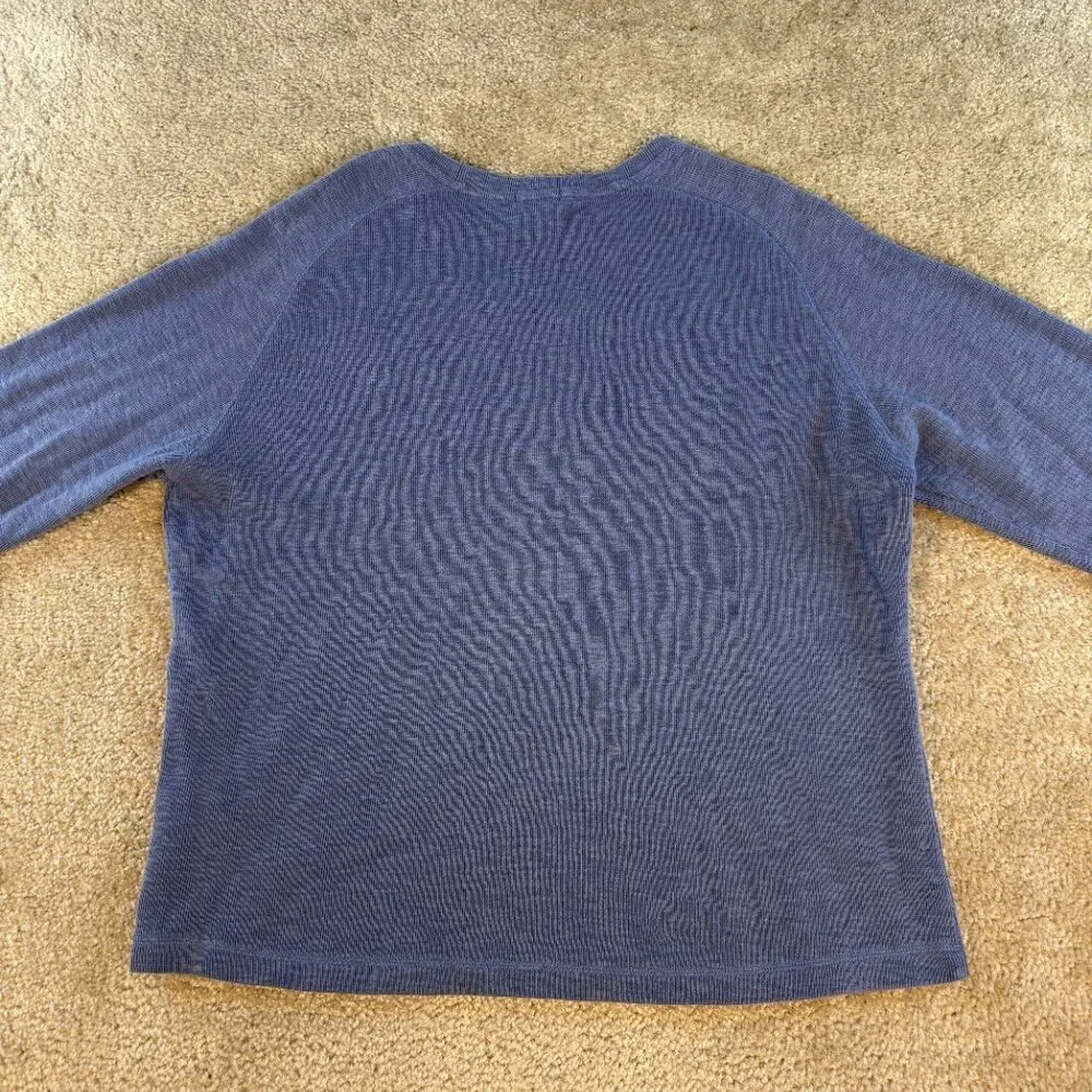 Banana Republic Men’s Long Sleeve Waffle Crew Sweatshirt Blue Size XL F514